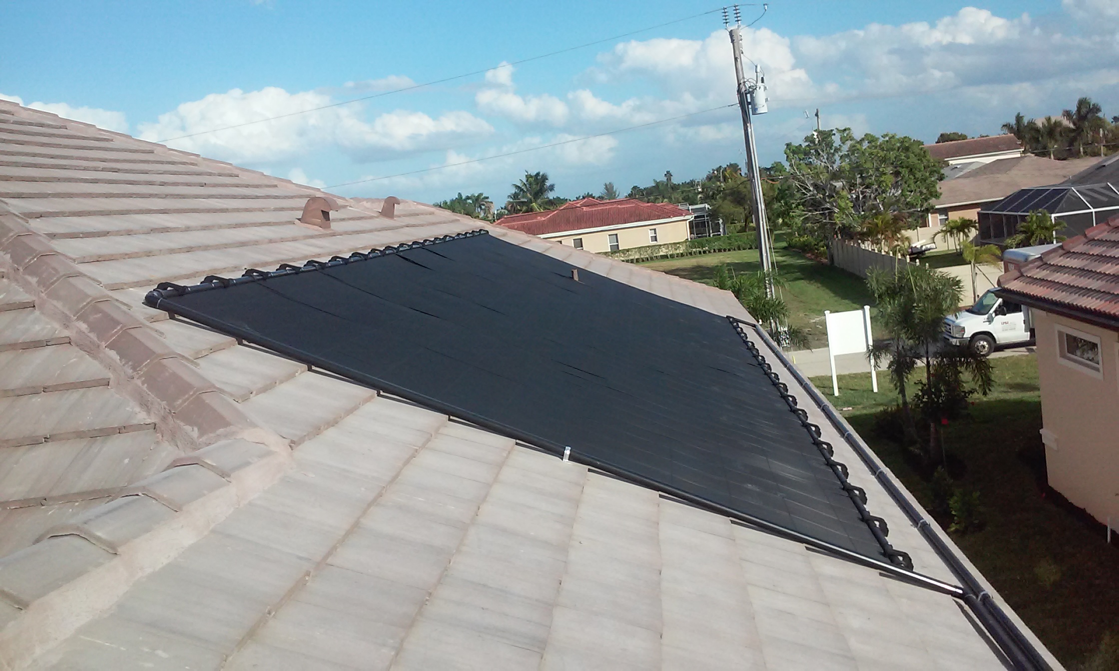 solar panels for heating water in the pool