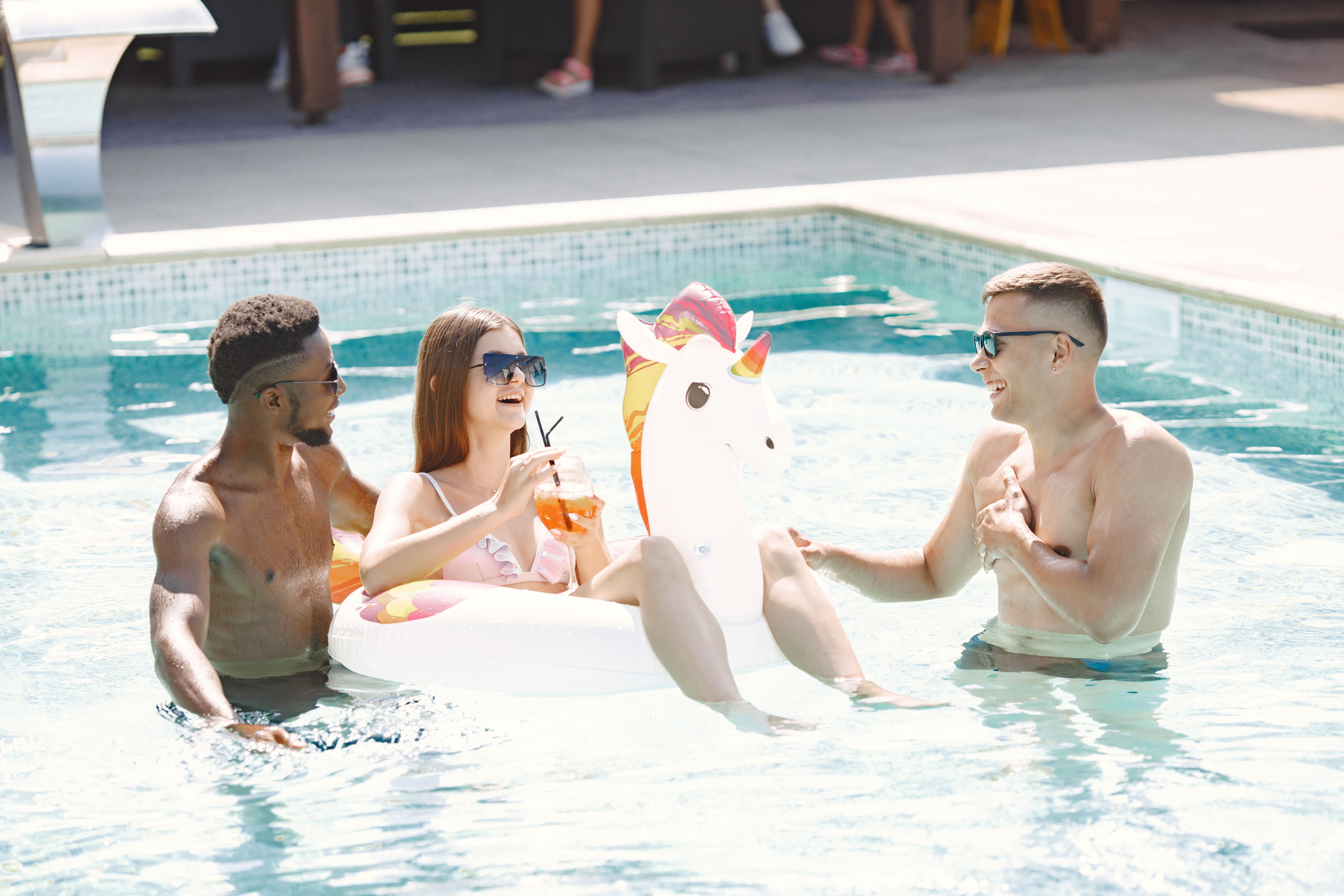 people enjoying the pool